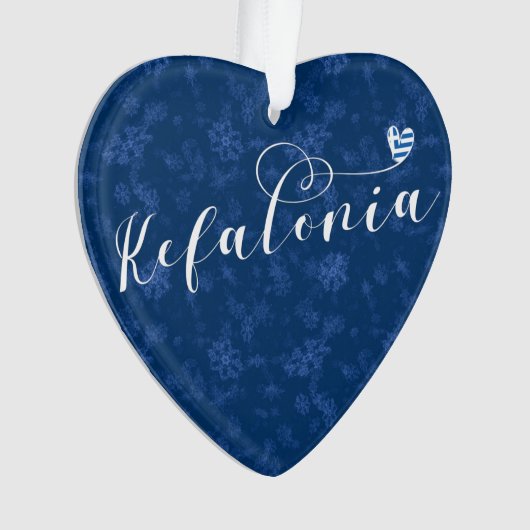 Kefalonia Heart Flag, Cephalonia, Griekse eilanden Ornament (voorkant)