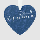 Kefalonia Heart Flag, Cephalonia, Griekse eilanden Ornament (achterkant)