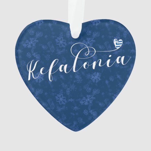 Kefalonia Heart Flag, Cephalonia, Griekse eilanden Ornament (achterkant)