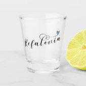 Kefalonia Heart Flag, Cephalonia, Griekse eilanden Shot Glas (Voorkant)