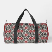 Keffiyeh Folk Pattern Duffle Bag – Rood Zwart Wit Plunjezak (Achterkant)