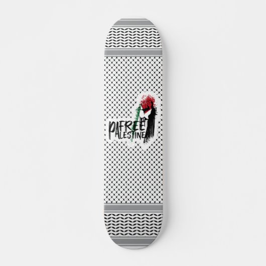 Keffiyeh Free Palestine Persoonlijk Skateboard (Voorkant)