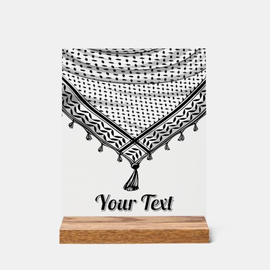 Keffiyeh Palestijnse sjaal Traditionele stof Acryl Bord (Voorkant)