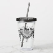 Keffiyeh Palestijnse sjaal Traditionele stof Acryl Drinkbeker (Achterkant)