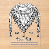 Keffiyeh Palestijnse sjaal Traditionele stof Acryl Uitnodigingen (Voorkant)