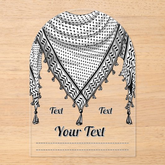 Keffiyeh Palestijnse sjaal Traditionele stof Acryl Uitnodigingen (Voorkant)