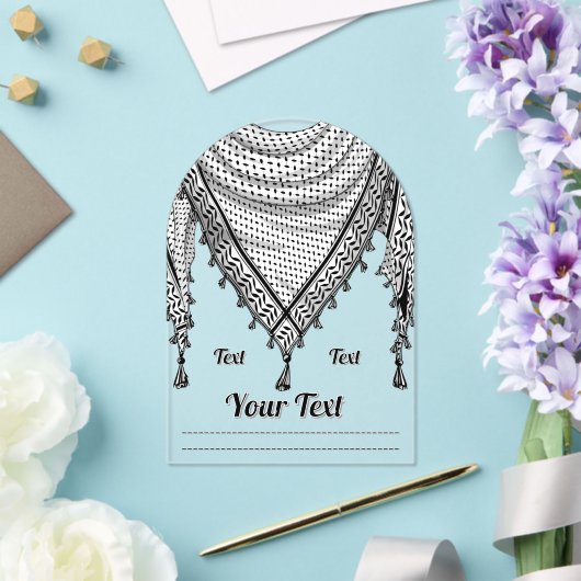 Keffiyeh Palestijnse sjaal Traditionele stof Acryl Uitnodigingen (Insitu (Huwelijk))
