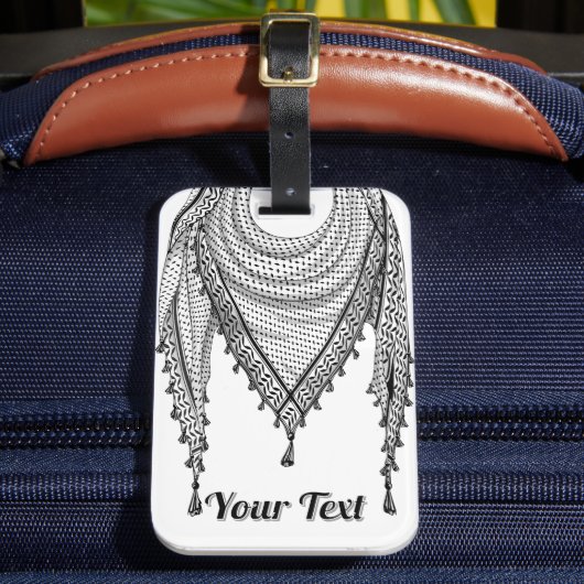 Keffiyeh Palestijnse sjaal Traditionele stof Bagagelabel (Voorkant Insitu 2)