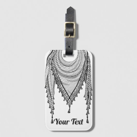 Keffiyeh Palestijnse sjaal Traditionele stof Bagagelabel (Voorkant (verticaal))