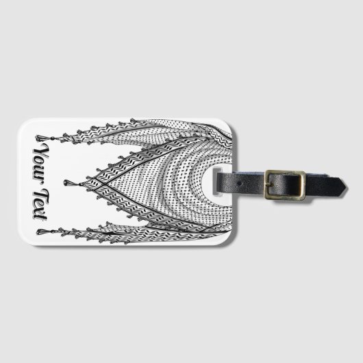 Keffiyeh Palestijnse sjaal Traditionele stof Bagagelabel (Voorkant (horizontaal))