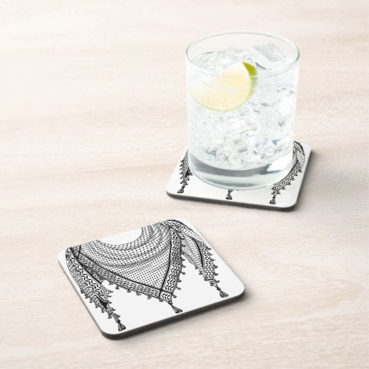 Keffiyeh Palestijnse sjaal Traditionele stof Bier Onderzetter (Rechterzijde)