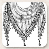 Keffiyeh Palestijnse sjaal Traditionele stof Bier Onderzetter (Voorkant)