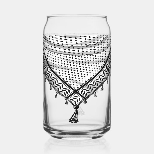 Keffiyeh Palestijnse sjaal Traditionele stof Blikvorm Glas (Achterkant)