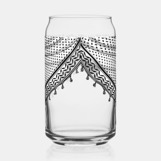 Keffiyeh Palestijnse sjaal Traditionele stof Blikvorm Glas (Links)