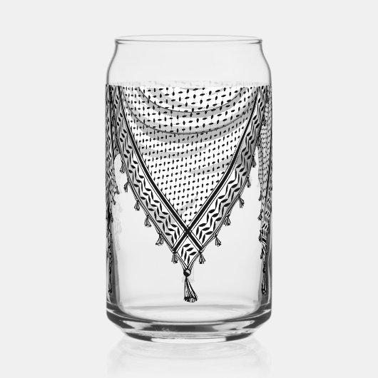 Keffiyeh Palestijnse sjaal Traditionele stof Blikvorm Glas (Achterkant)
