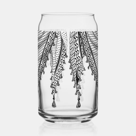 Keffiyeh Palestijnse sjaal Traditionele stof Blikvorm Glas (Rechts)