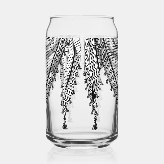 Keffiyeh Palestijnse sjaal Traditionele stof Blikvorm Glas (Links)