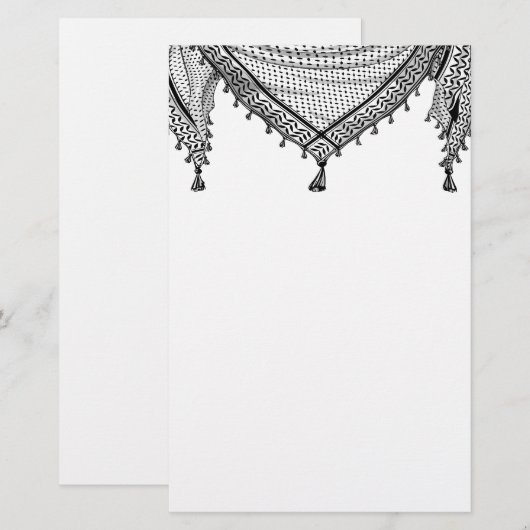 Keffiyeh Palestijnse sjaal Traditionele stof Briefpapier (Voorkant / Achterkant)