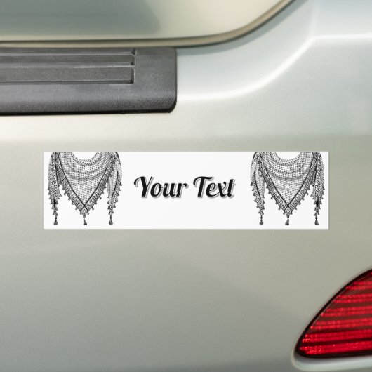 Keffiyeh Palestijnse sjaal Traditionele stof Bumpersticker (Op auto)