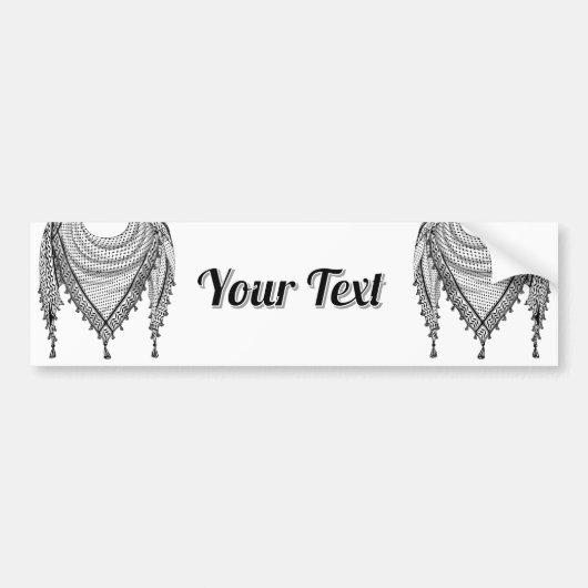 Keffiyeh Palestijnse sjaal Traditionele stof Bumpersticker (Voorkant)