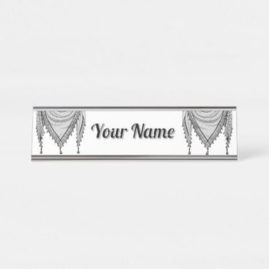 Keffiyeh Palestijnse sjaal Traditionele stof Bureau Naambordje (Voorkant)