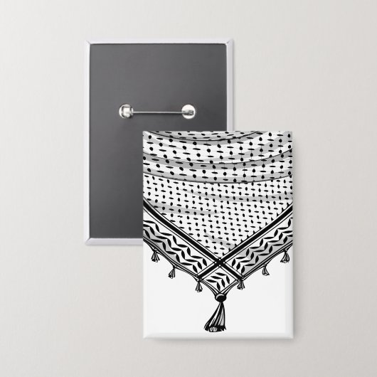 Keffiyeh Palestijnse sjaal Traditionele stof Button (Voorkant / Achterkant)