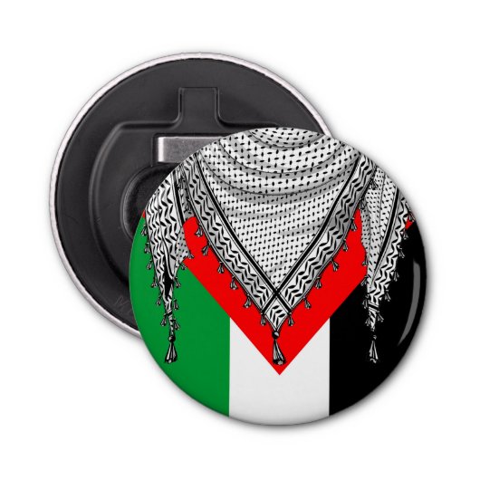 Keffiyeh Palestijnse sjaal Traditionele stof Button Flesopener (Voorkant)