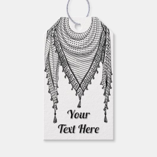 Keffiyeh Palestijnse sjaal Traditionele stof Cadeaulabel (Voorkant)