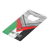 Keffiyeh Palestijnse sjaal Traditionele stof Creditkaart Flessenopener (Voorkant Gekanteld)