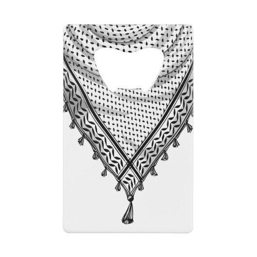 Keffiyeh Palestijnse sjaal Traditionele stof Creditkaart Flessenopener (Voorkant)