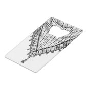 Keffiyeh Palestijnse sjaal Traditionele stof Creditkaart Flessenopener (Achterkant Gekanteld)