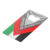 Keffiyeh Palestijnse sjaal Traditionele stof Creditkaart Flessenopener (Voorkant Gekanteld)