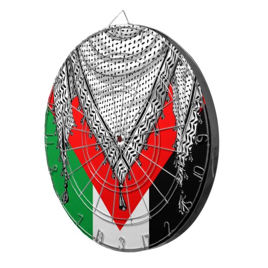 Keffiyeh Palestijnse sjaal Traditionele stof Dartbord (Voorkant Rechts)