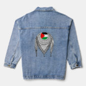 Keffiyeh Palestijnse sjaal Traditionele stof Denim Jacket (Achterkant)