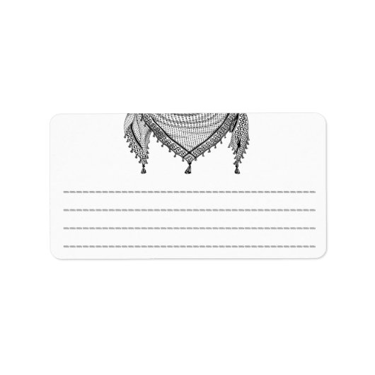 Keffiyeh Palestijnse sjaal Traditionele stof Etiket (Voorkant)