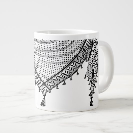 Keffiyeh Palestijnse sjaal Traditionele stof Grote Koffiekop (Voorkant rechts)