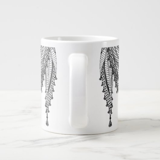 Keffiyeh Palestijnse sjaal Traditionele stof Grote Koffiekop (Achterkant)