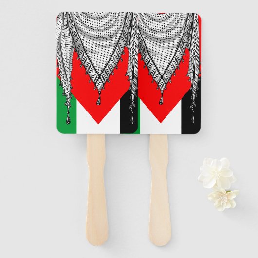 Keffiyeh Palestijnse sjaal Traditionele stof Handwaaier (Voorkant en achterkant)