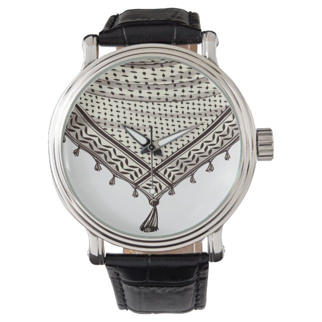 Keffiyeh Palestijnse sjaal Traditionele stof Horloge (Voorkant)