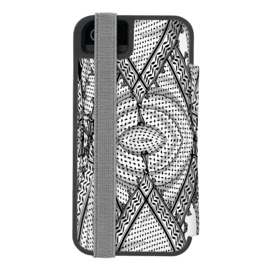 Keffiyeh Palestijnse sjaal Traditionele stof Incipio iPhone Portemonnee Hoesje (Agenda Achterkant)