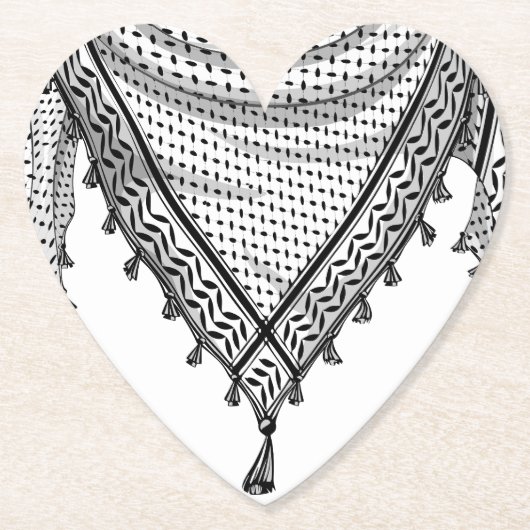 Keffiyeh Palestijnse sjaal Traditionele stof Kartonnen Onderzetters (Voorkant)