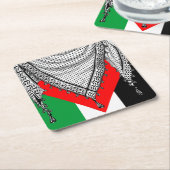 Keffiyeh Palestijnse sjaal Traditionele stof Kartonnen Onderzetters (Schuin)