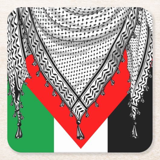 Keffiyeh Palestijnse sjaal Traditionele stof Kartonnen Onderzetters (Voorkant)