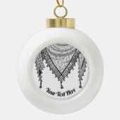 Keffiyeh Palestijnse sjaal Traditionele stof Keramische Bal Ornament (Voorkant)