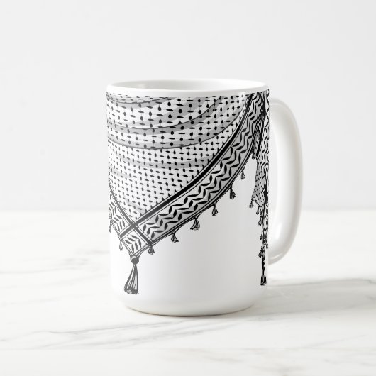 Keffiyeh Palestijnse sjaal Traditionele stof Koffiemok (Voorkant rechts)