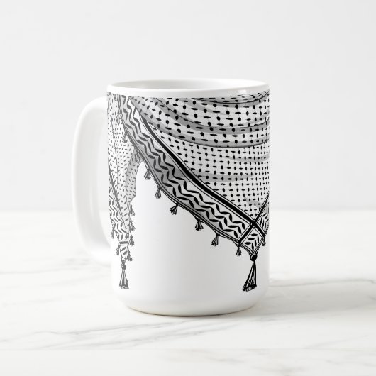 Keffiyeh Palestijnse sjaal Traditionele stof Koffiemok (Voorkant links)