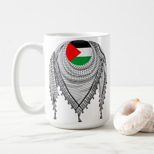 Keffiyeh Palestijnse sjaal Traditionele stof Koffiemok (Met donut)