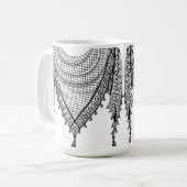 Keffiyeh Palestijnse sjaal Traditionele stof Koffiemok (Voorkant links)