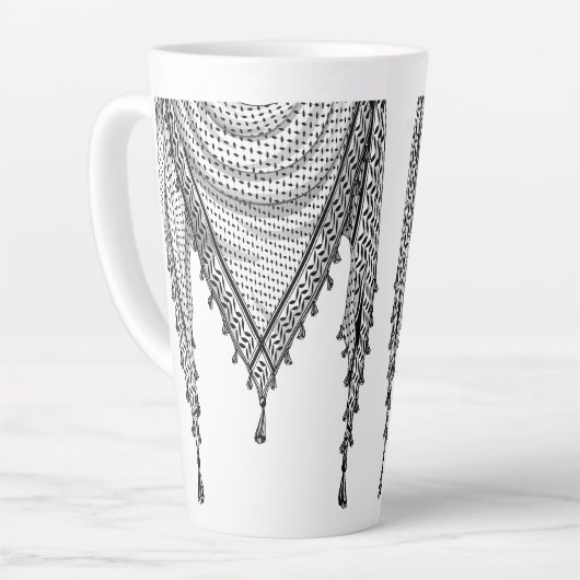 Keffiyeh Palestijnse sjaal Traditionele stof Latte Mok (Linkerhoek)