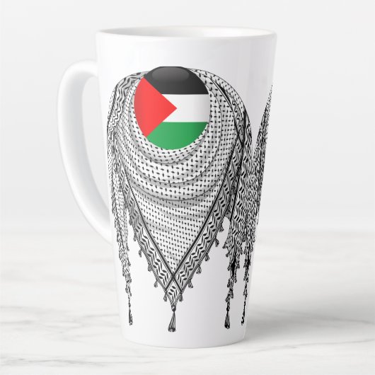 Keffiyeh Palestijnse sjaal Traditionele stof Latte Mok (Linkerhoek)